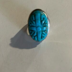 Turquoise sterling silver not sure of the size I wear 7it’s couple sizes bigger